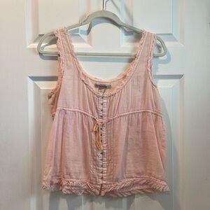 Pink Free People Adorable Tank Top